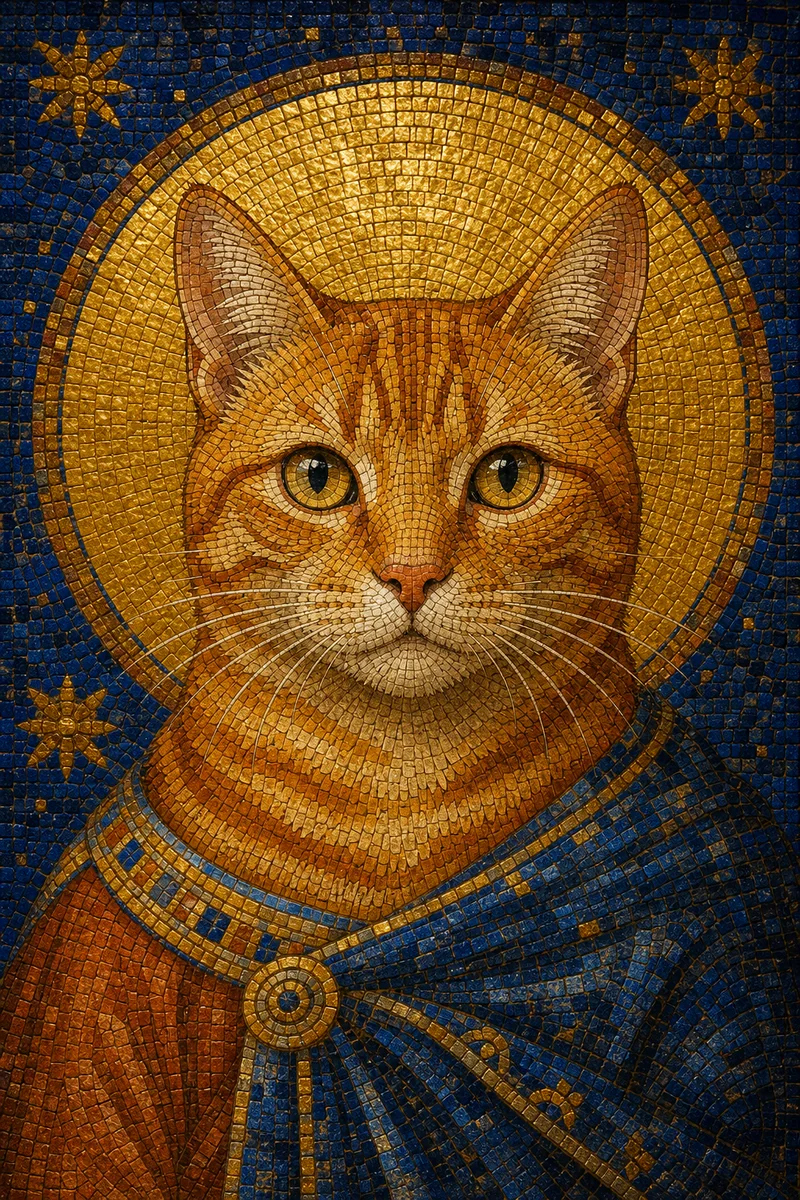 Byzantine Mosaic AI pet portrait — sample render