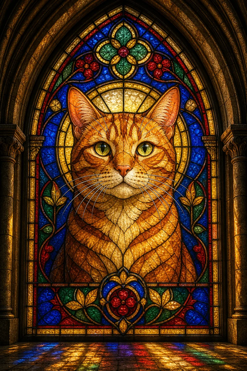 Stained Glass AI pet portrait — sample render