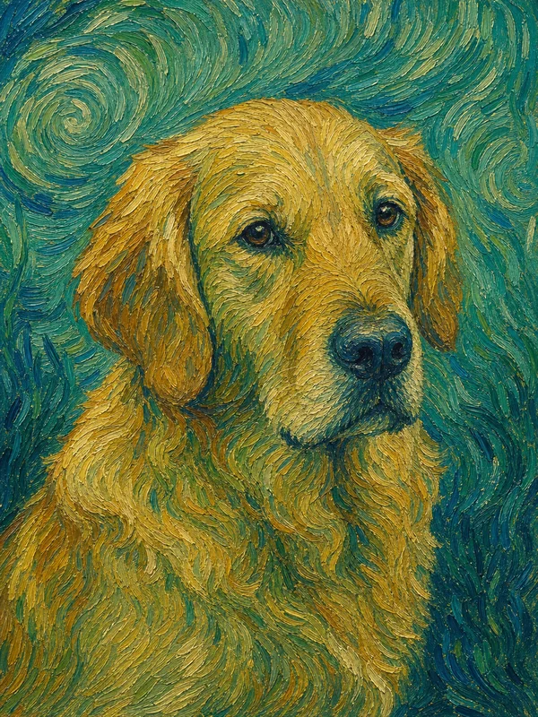 Doggy Gogh AI pet portrait — sample render